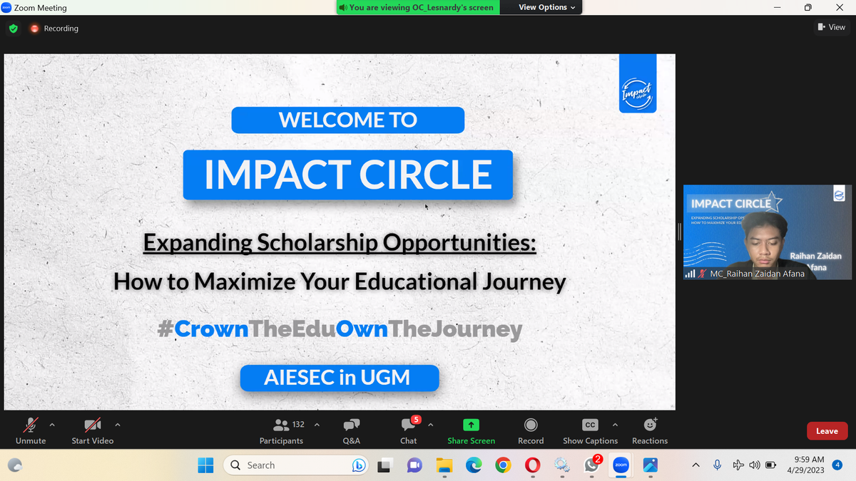 Enhancing Self-Development & Expanding Scholarship Opportunities: Impact Circle 2023 by AIESEC UGM